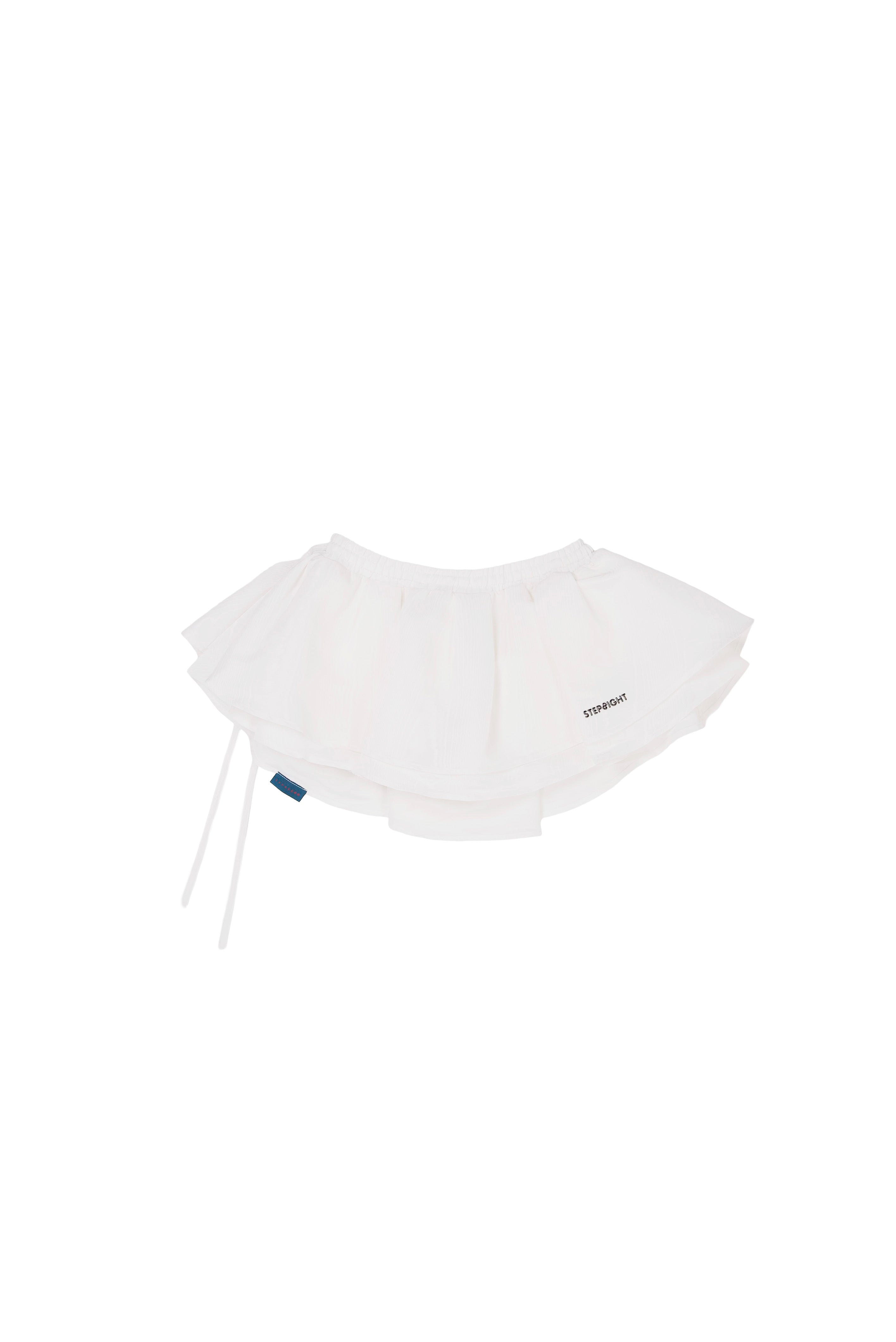 RIPPLE WHITE MOIRE MINI SKIRT