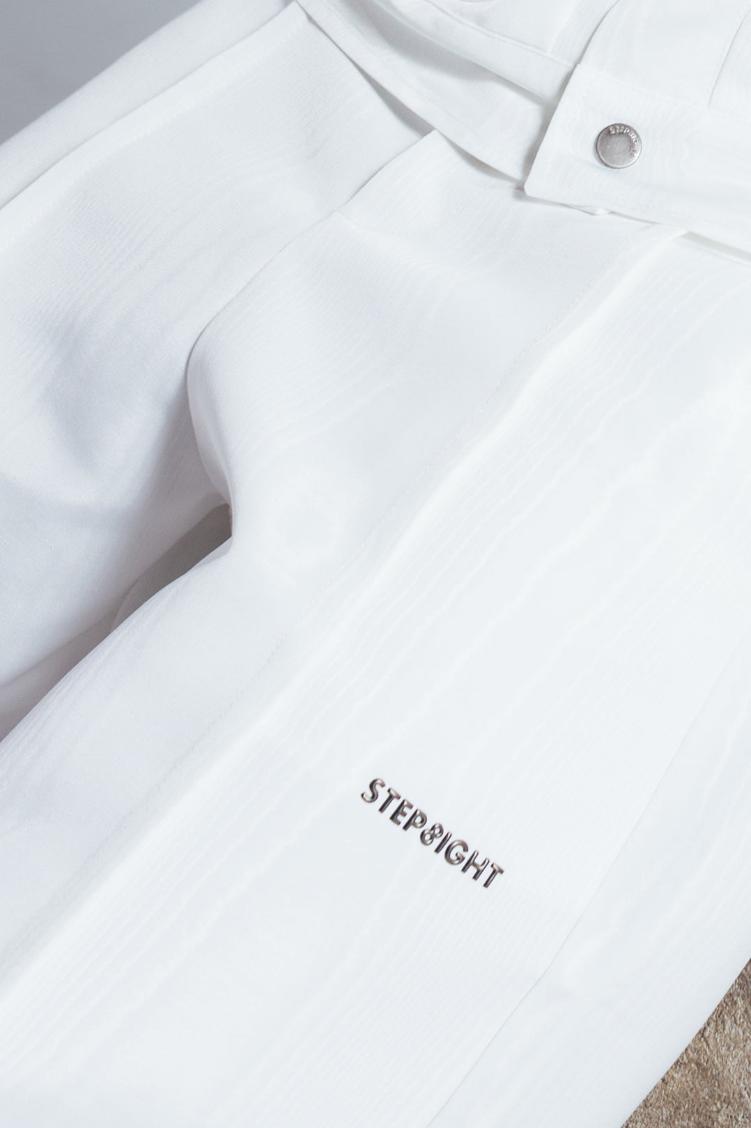 RIPPLE WHITE MOIRE LONG PANTS