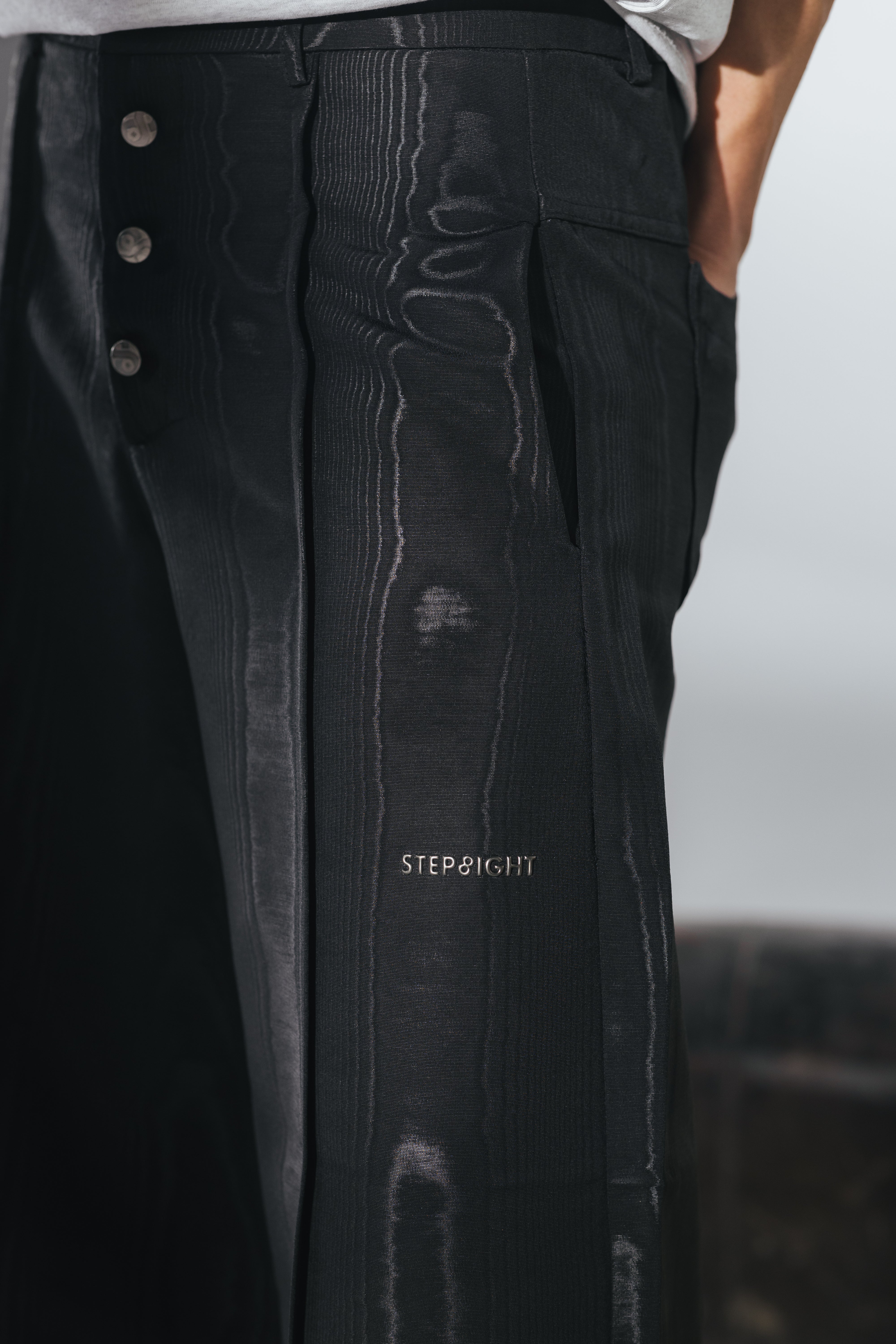 STYX BLACK MOIRE LONG PANTS