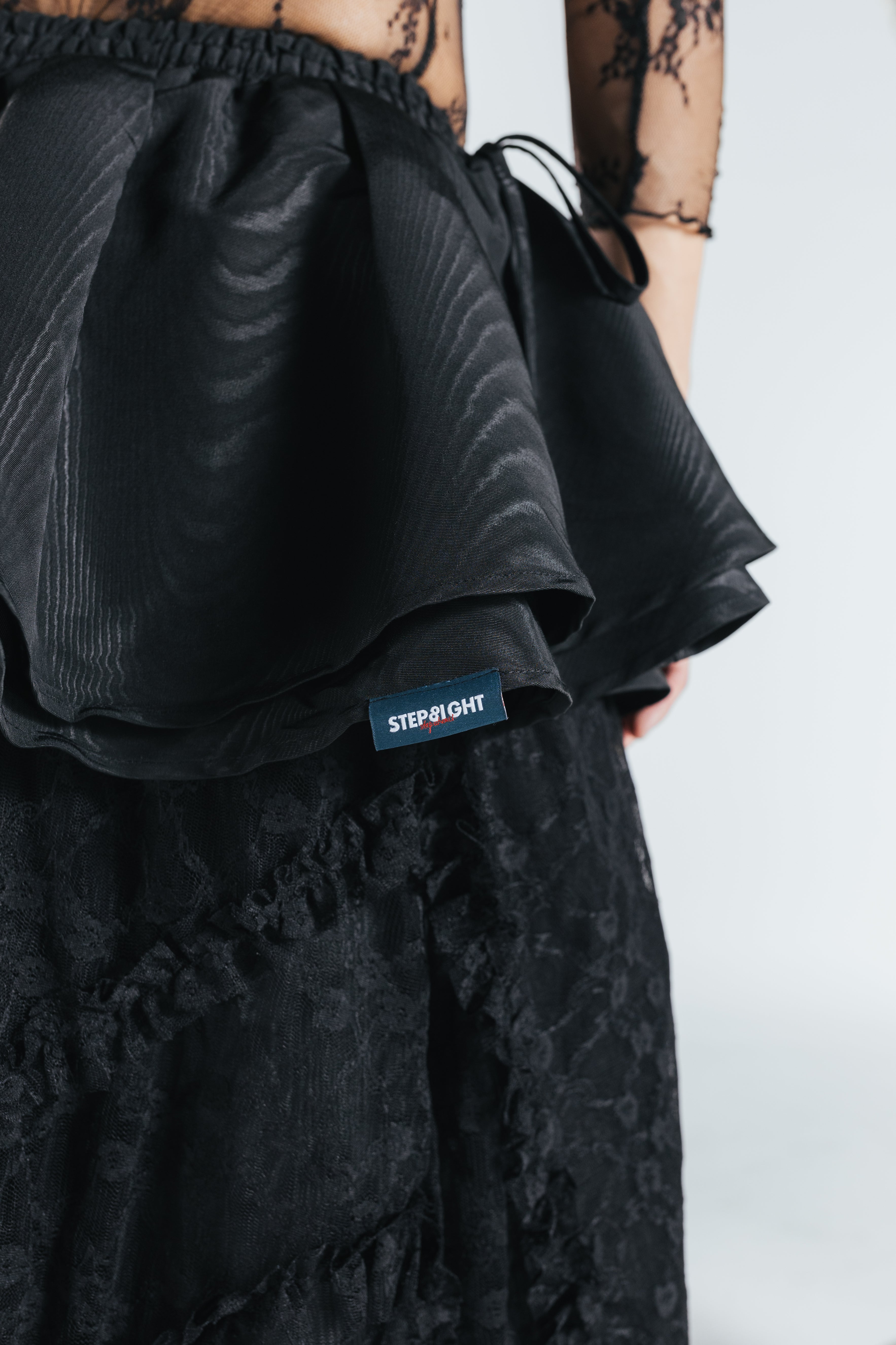 STYX BLACK MOIRE MINI SKIRT