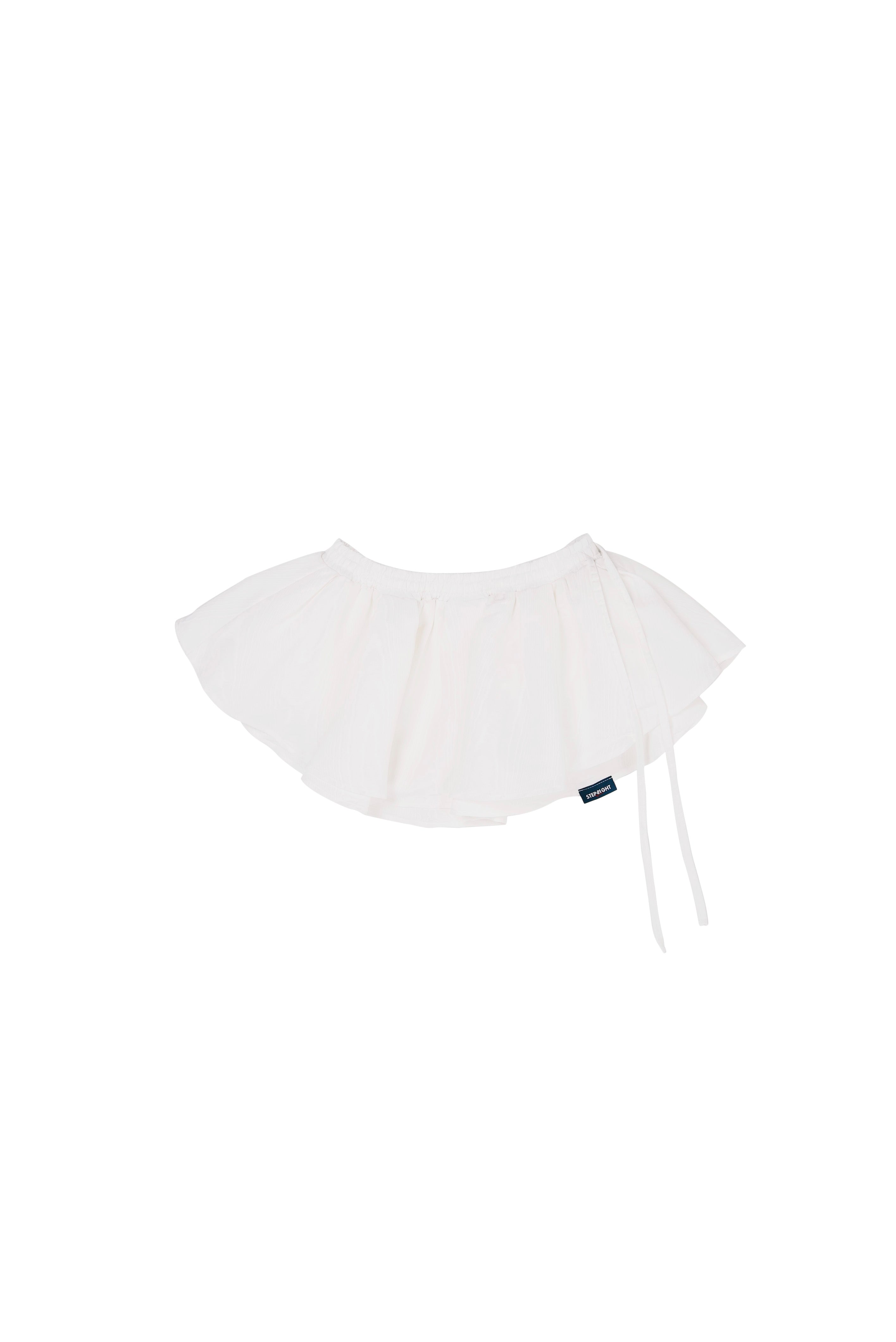 RIPPLE WHITE MOIRE MINI SKIRT