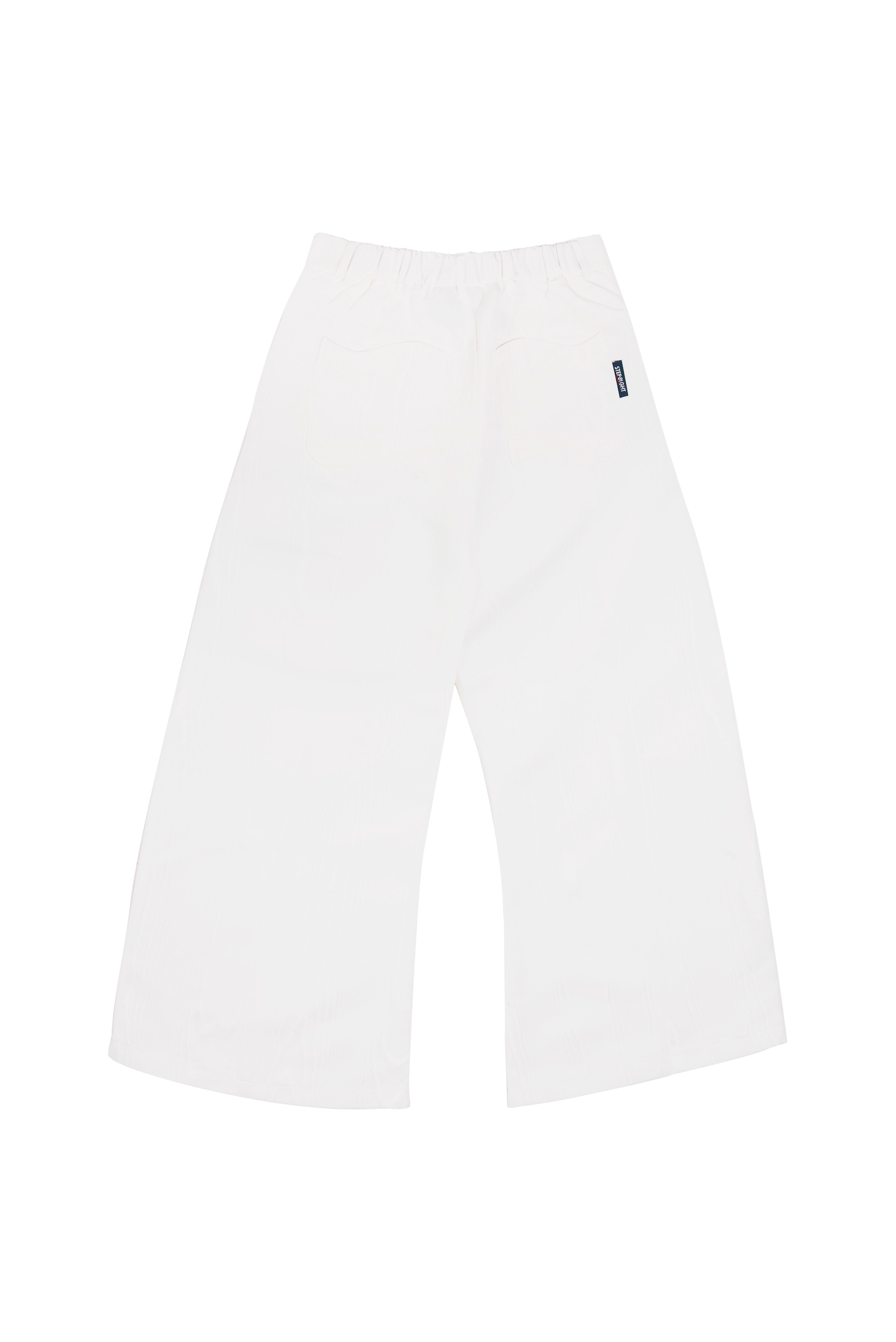 RIPPLE WHITE MOIRE LONG PANTS