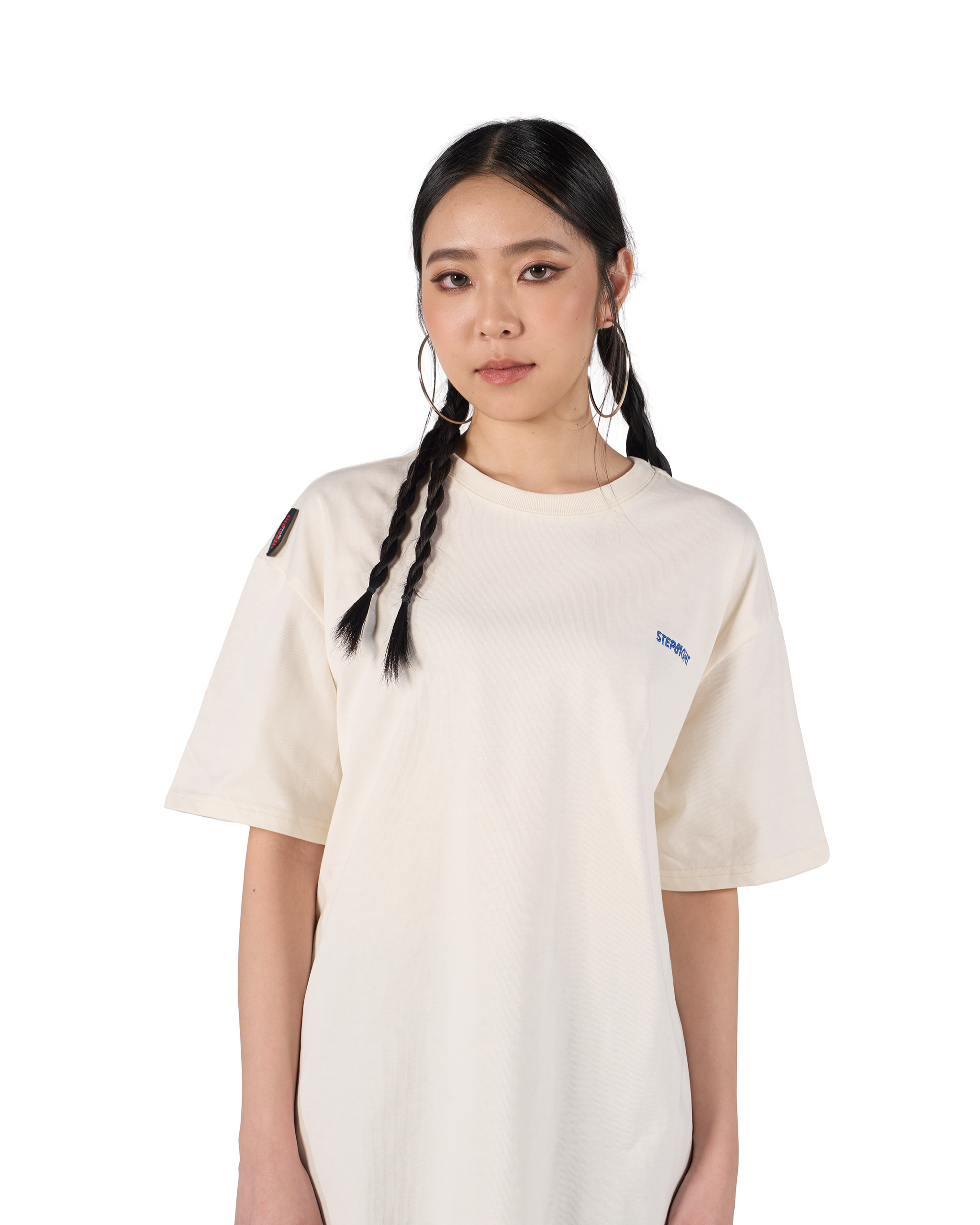 EVERGREEN CREAM-BLUE BASIC TEE