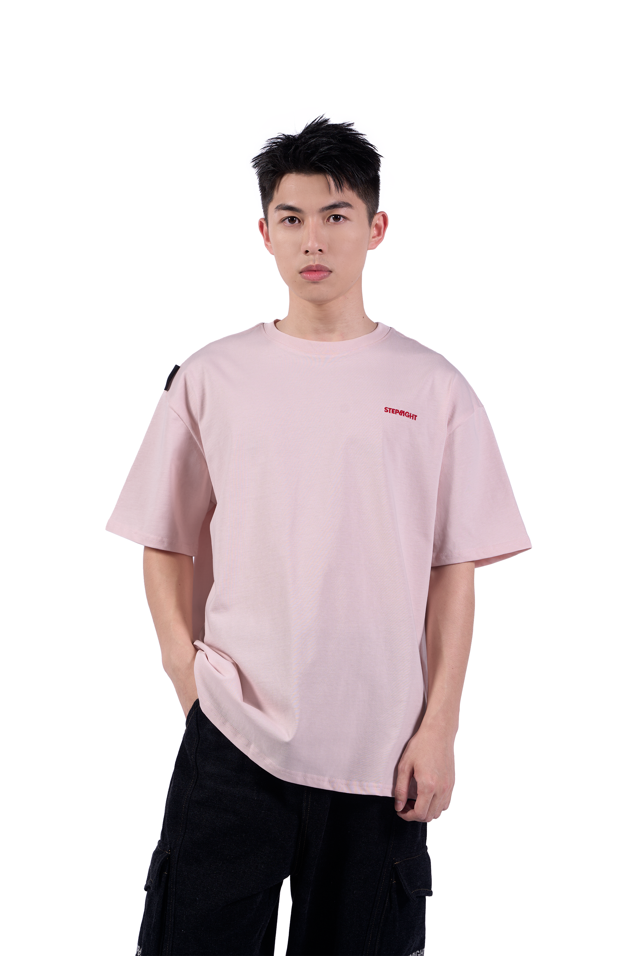 EVERGREEN PINK-RED BASIC TEE