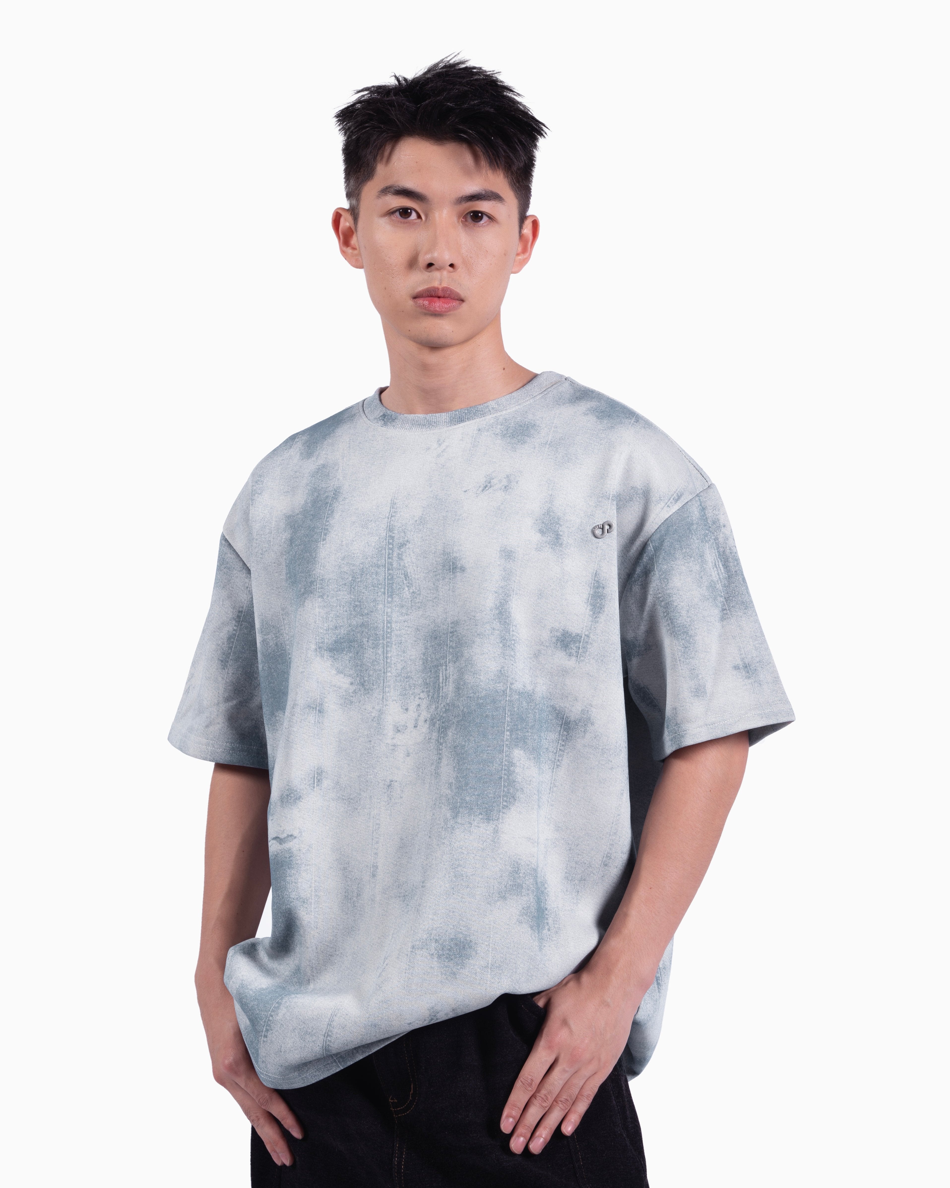 BLUE DENIM PRINTED TEE