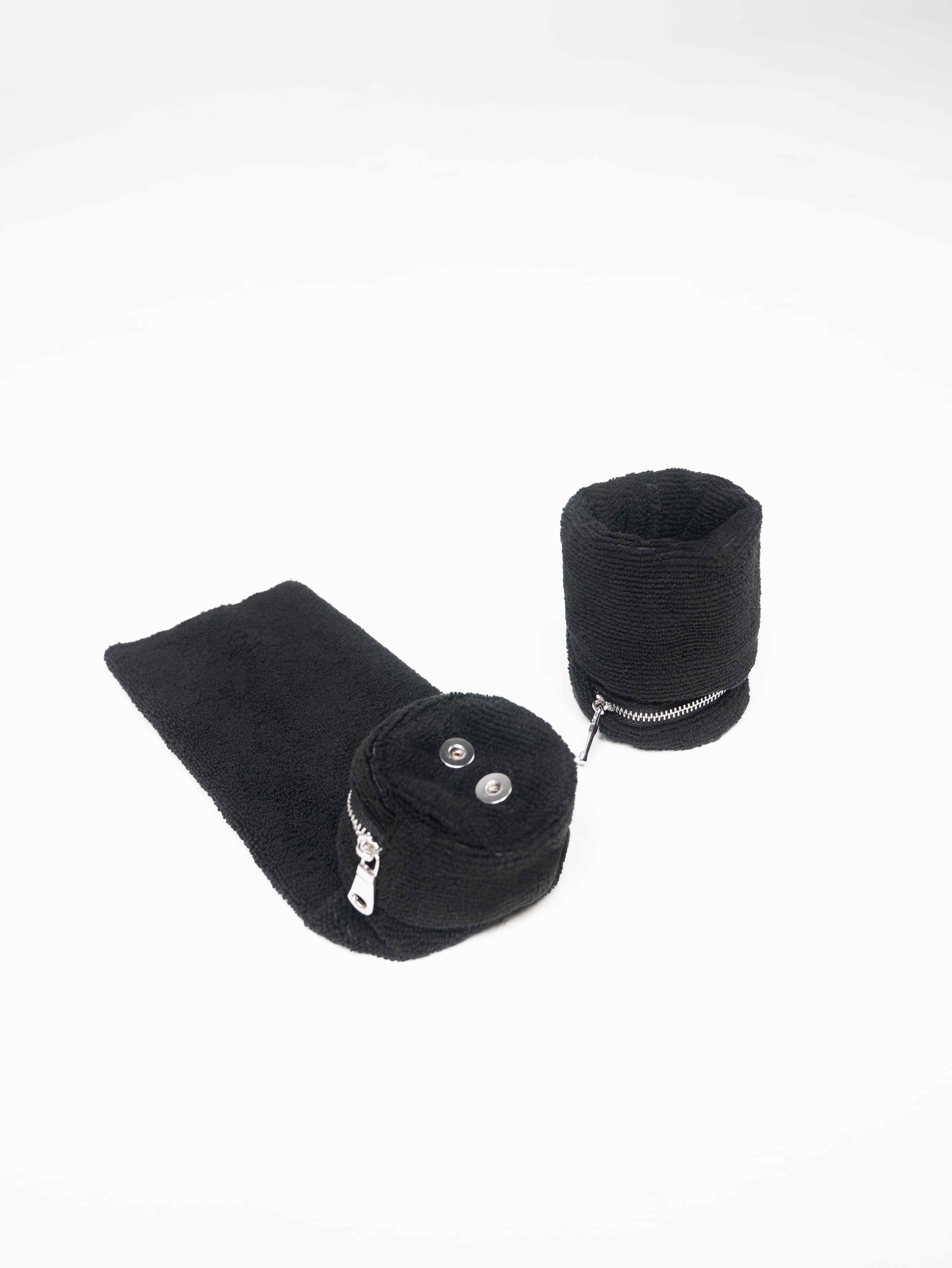 BLACK TOWEL BAG
