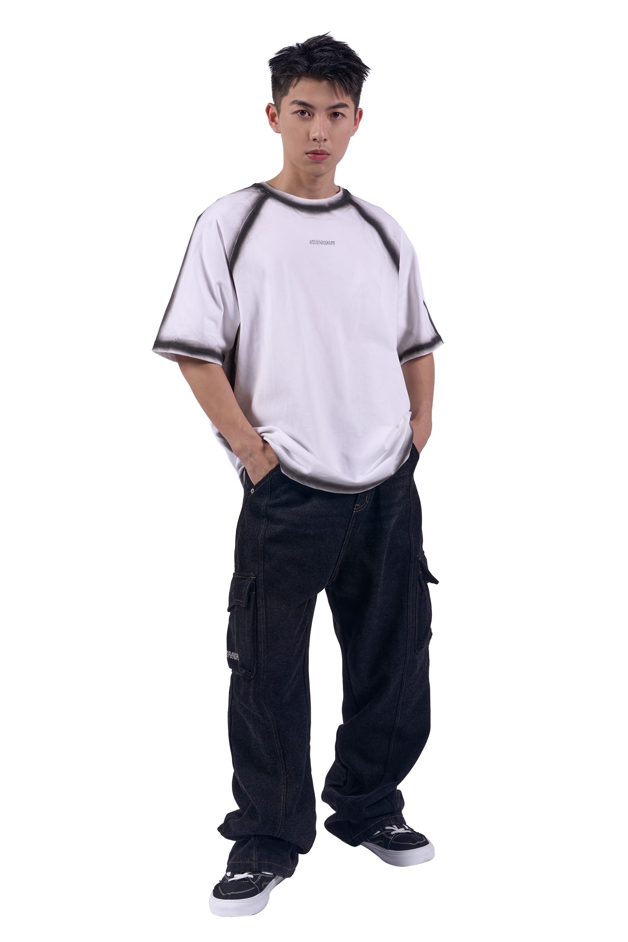 MOON WHITE SPRAY RAGLAN S8 TEE