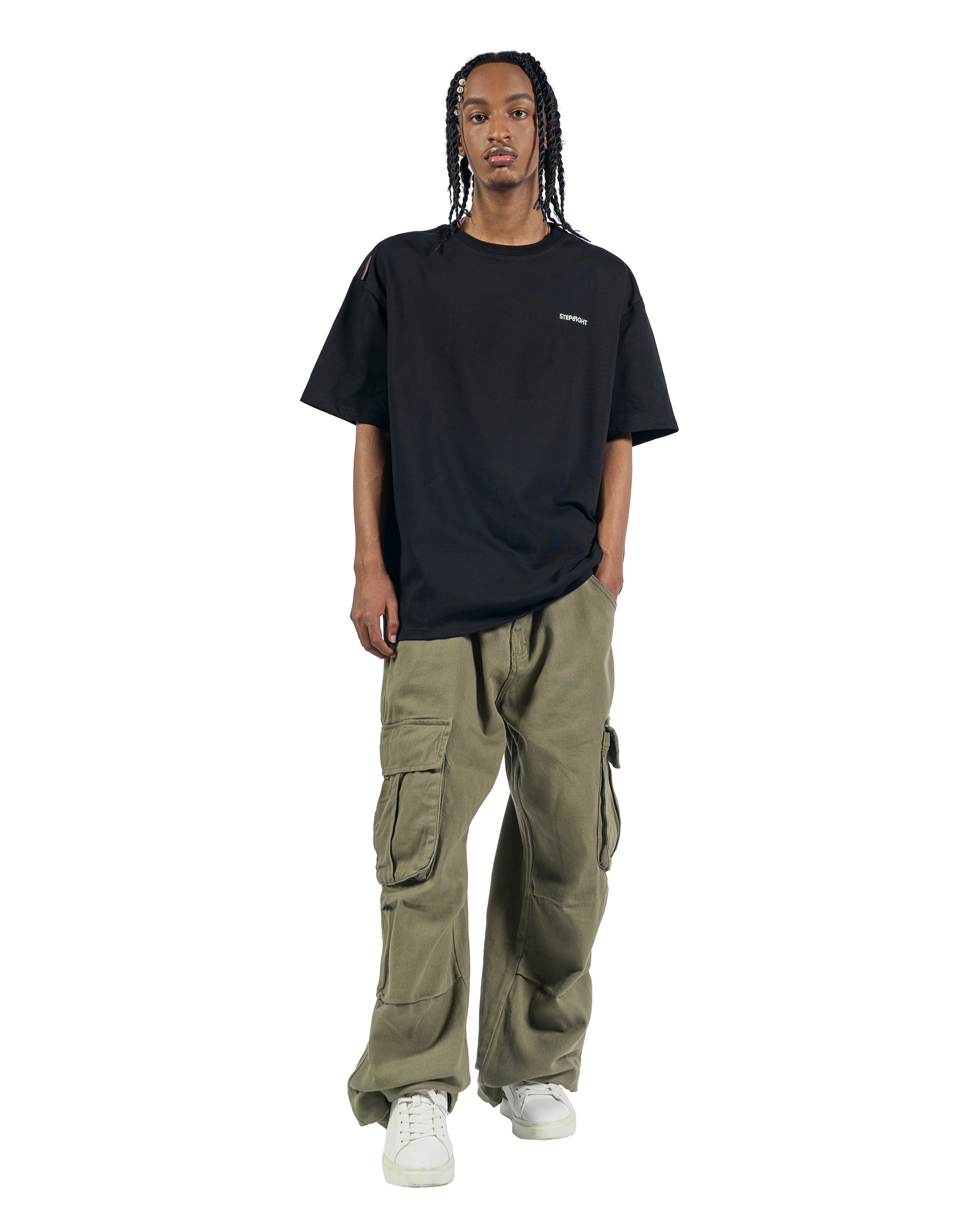 EVERGREEN BLACK-GREEN BASIC TEE