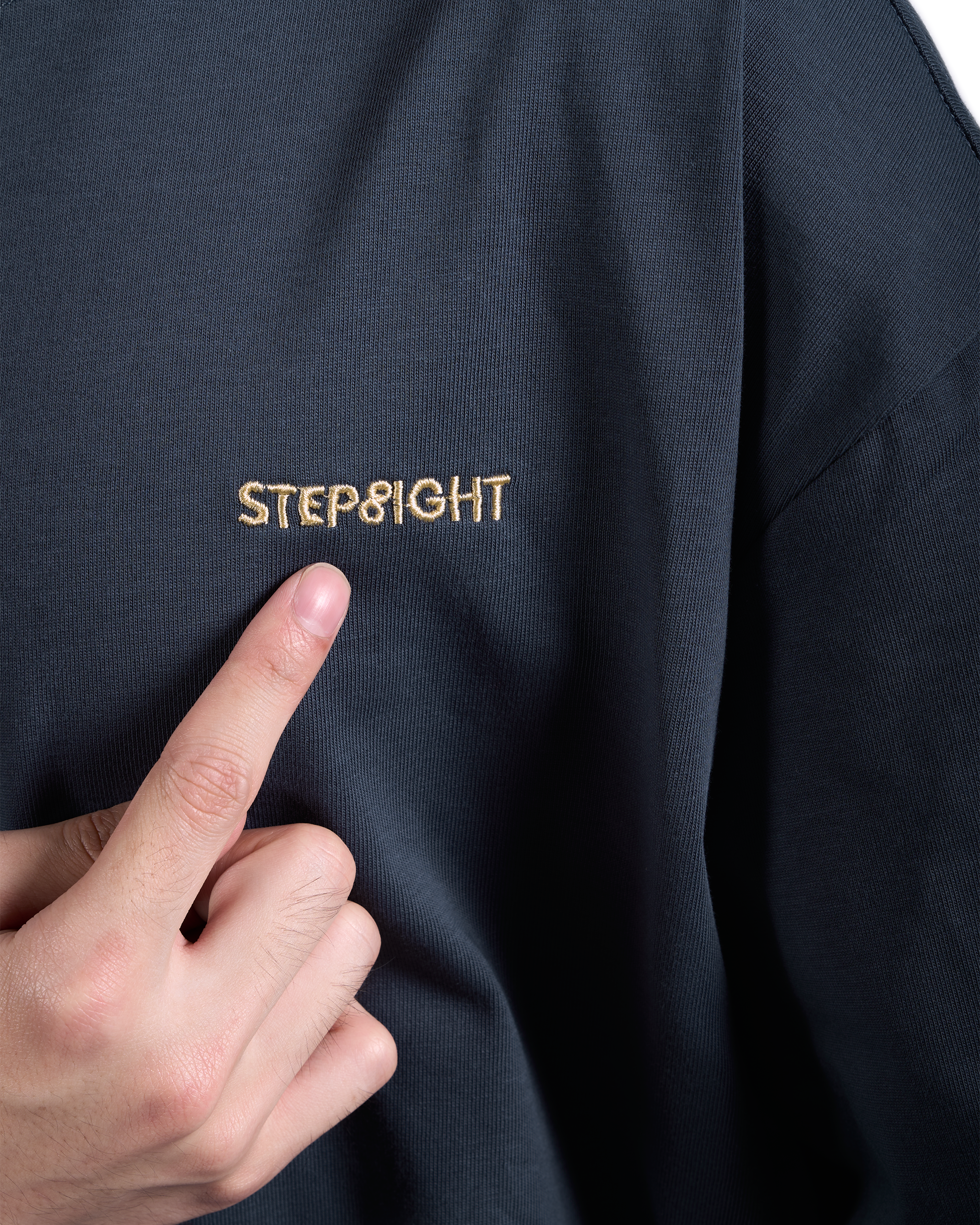 EVERGREEN GRAYISH BLUE-YELLOW BASIC TEE