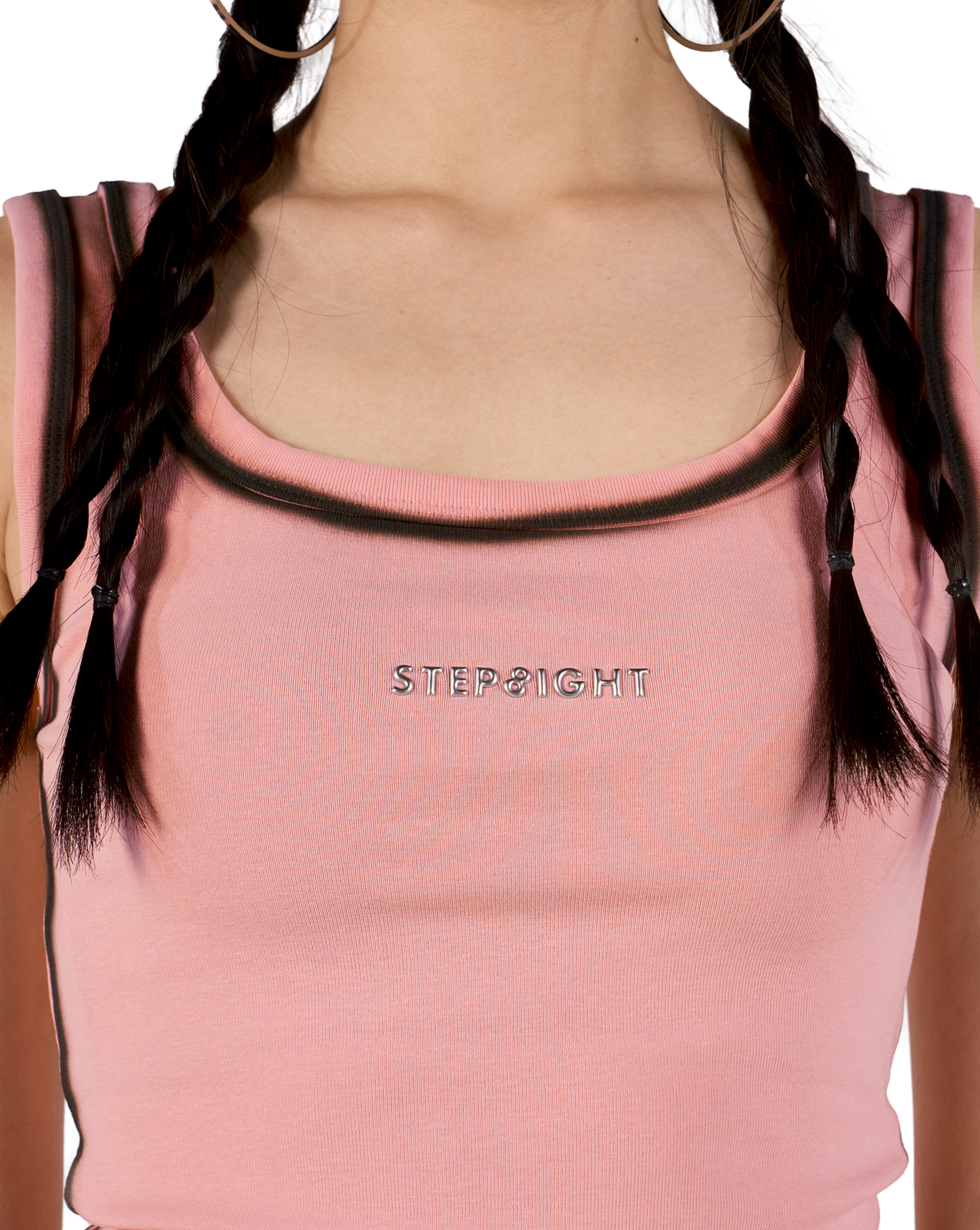 BLACK PINK REVERSIBLE SPRAY CROP TANK