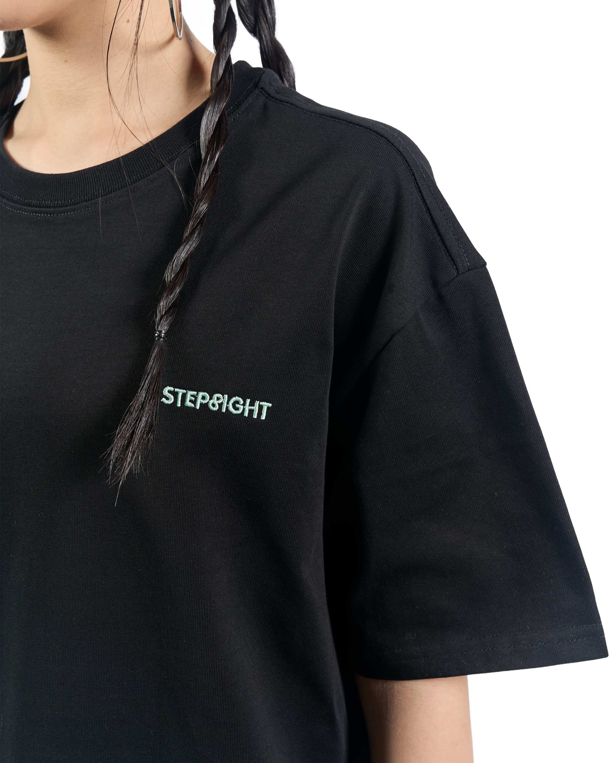 EVERGREEN BLACK-GREEN BASIC TEE