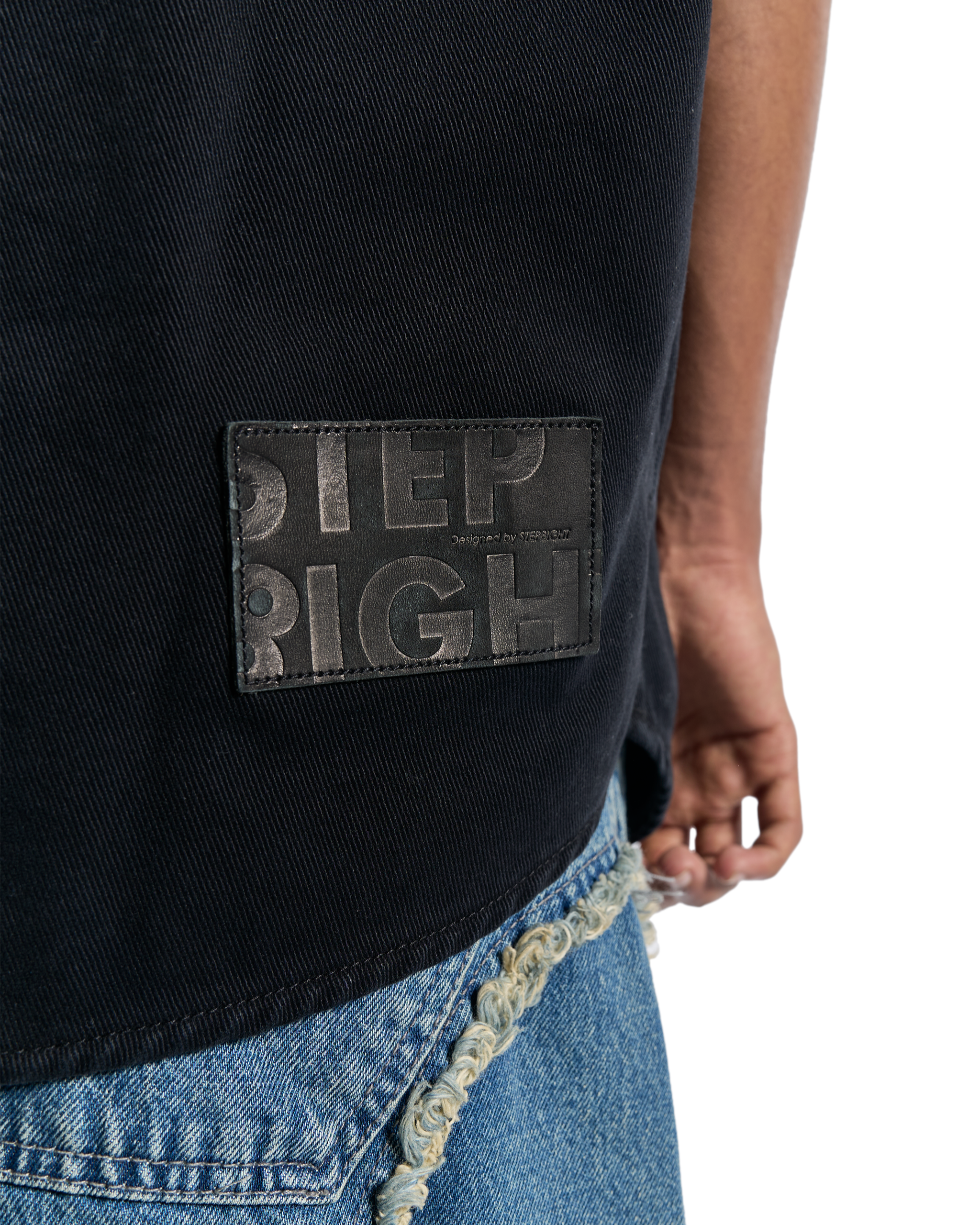 CARBON BLACK DENIM BASEBALL JERSEY