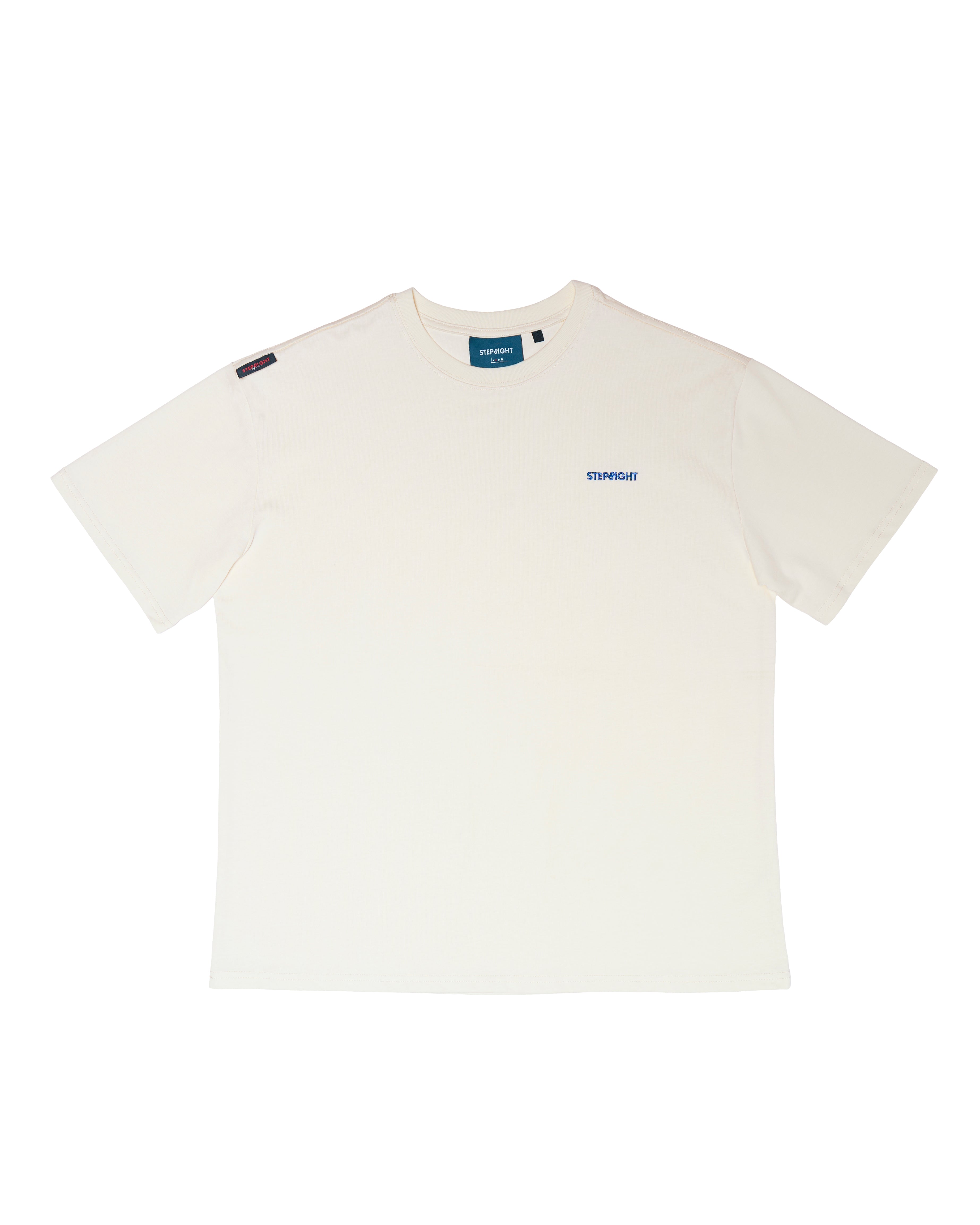 EVERGREEN CREAM-BLUE BASIC TEE