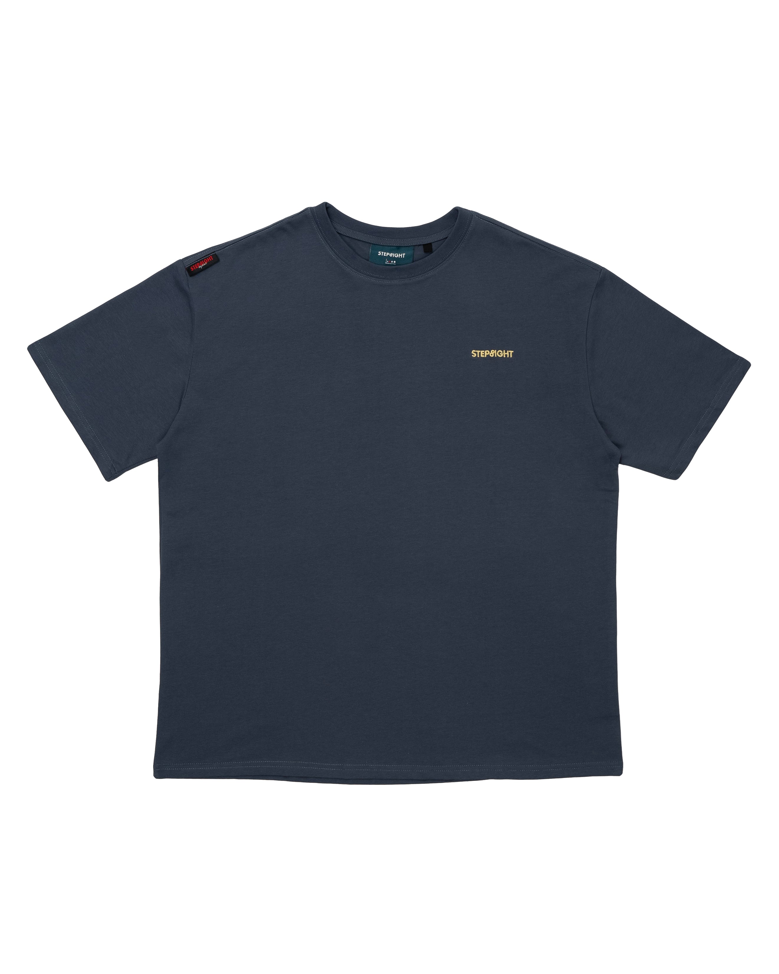 EVERGREEN GRAYISH BLUE-YELLOW BASIC TEE