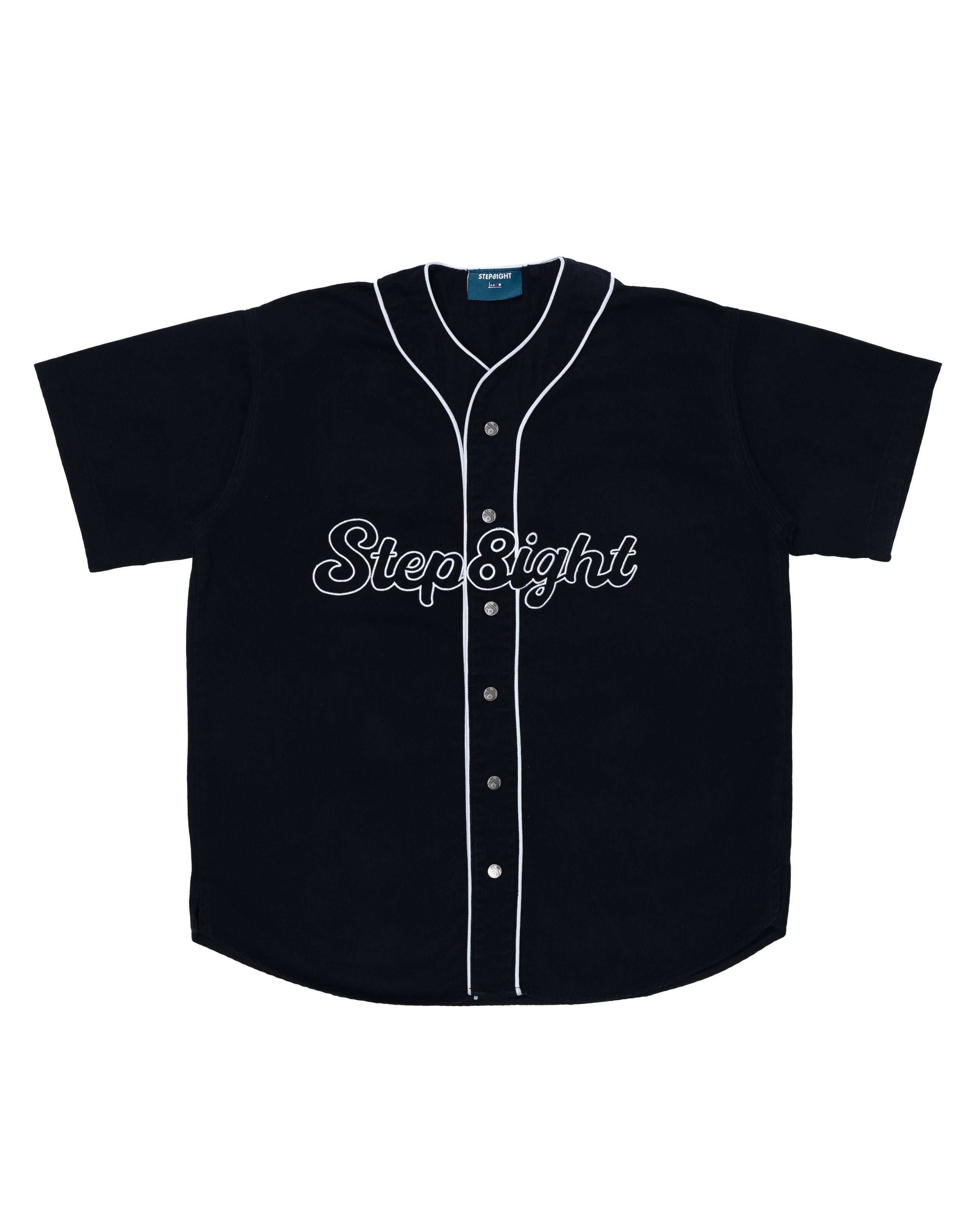 CARBON BLACK DENIM BASEBALL JERSEY
