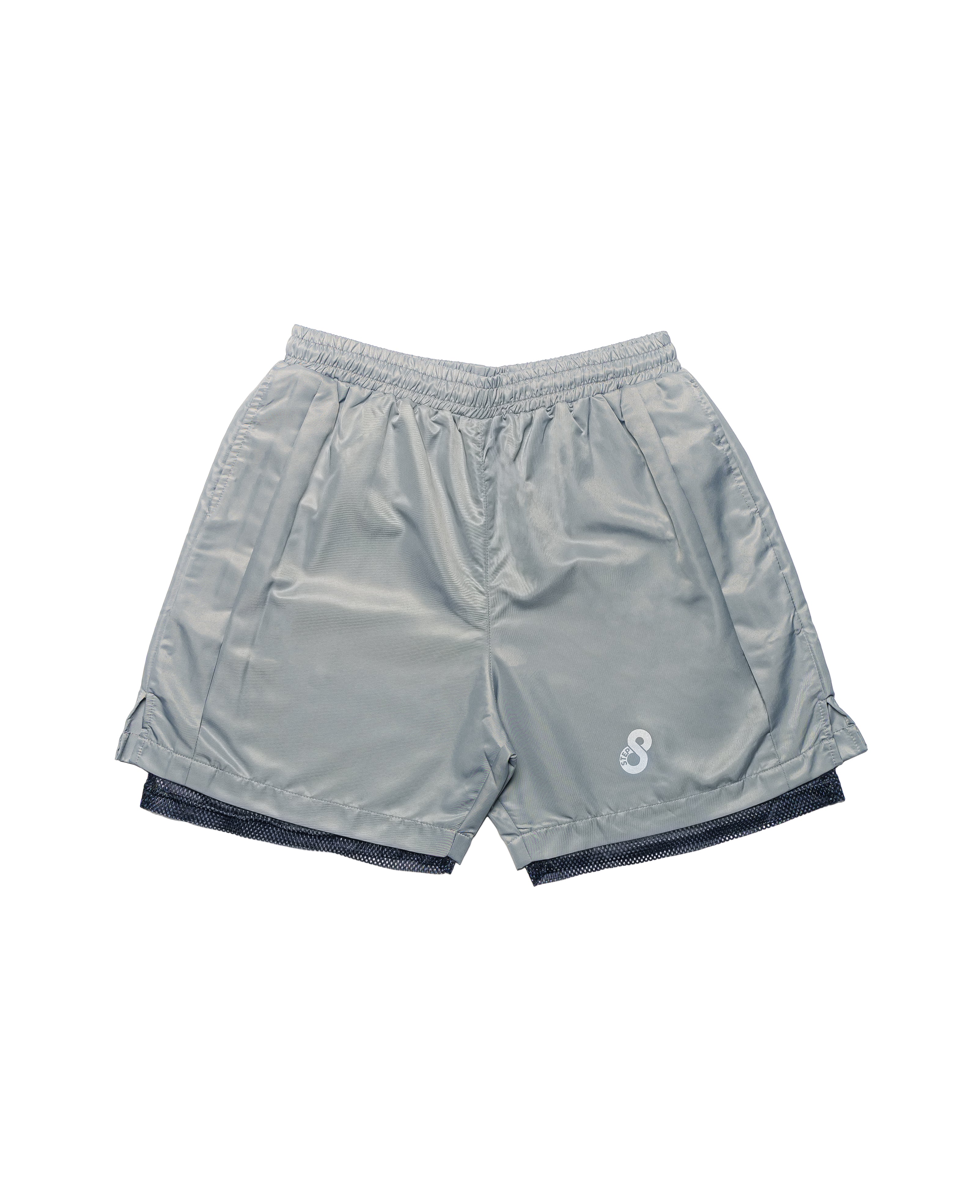 PEWTER GRAY PLEATED SHORTS