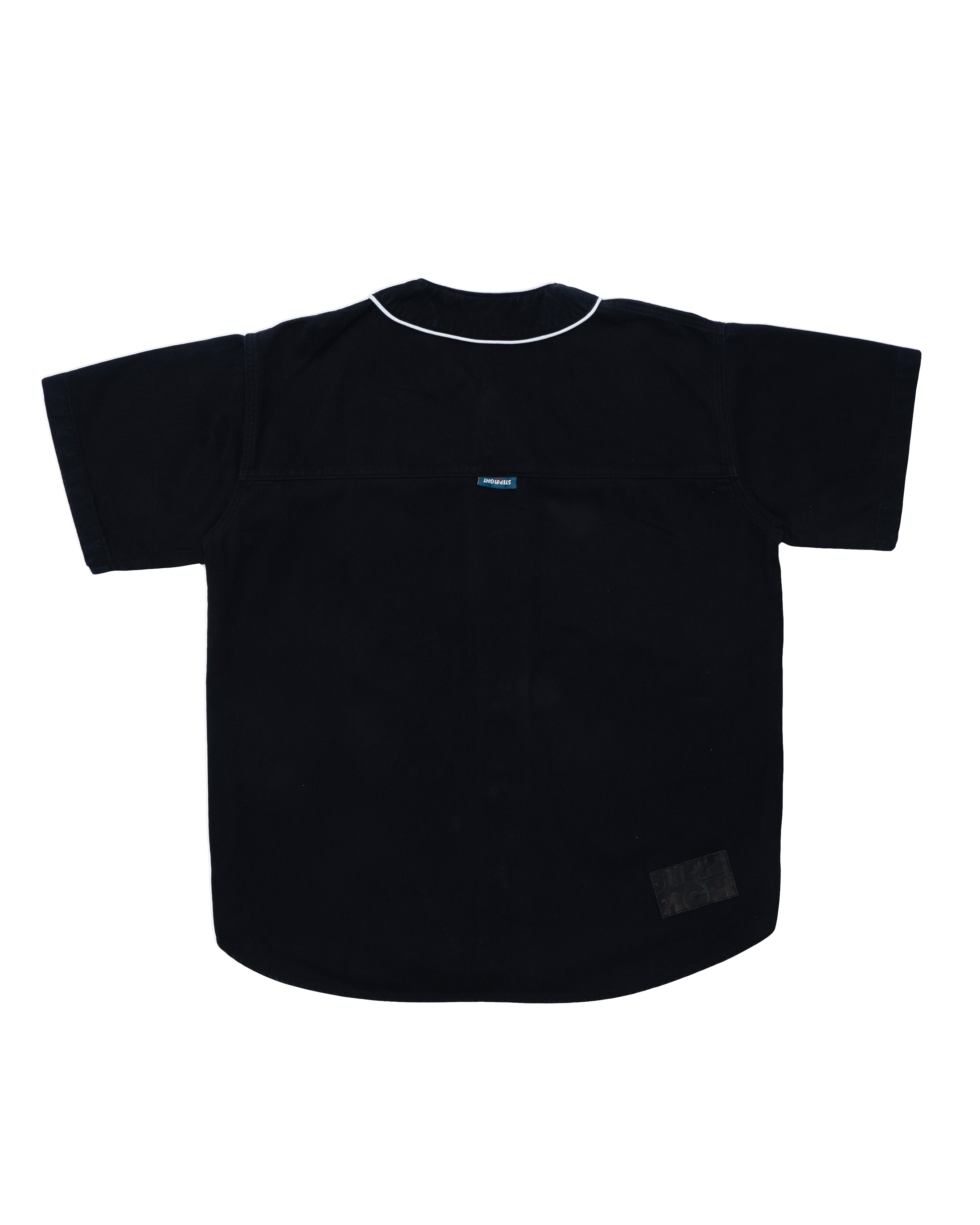 CARBON BLACK DENIM BASEBALL JERSEY