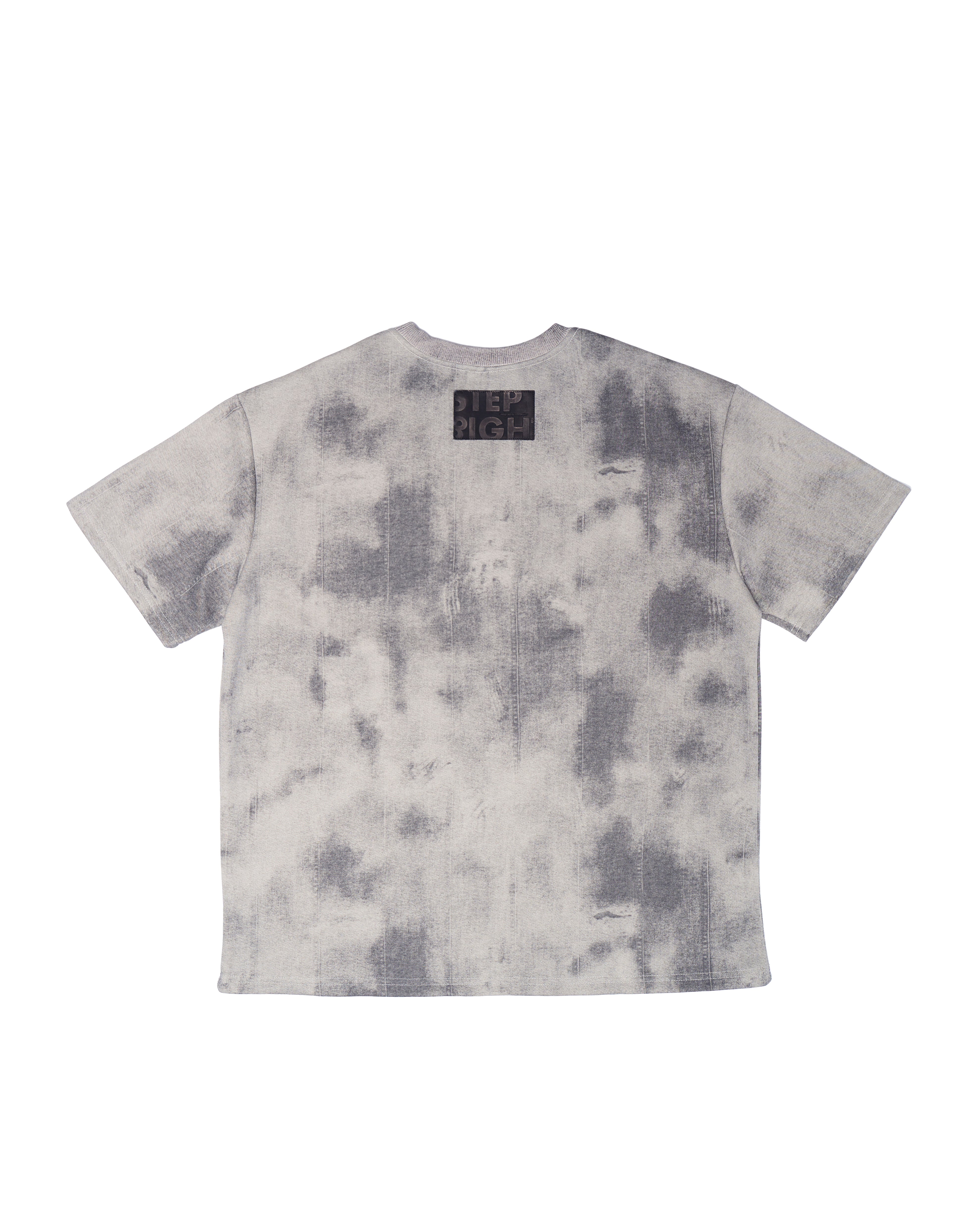GRAY DENIM PRINTED TEE