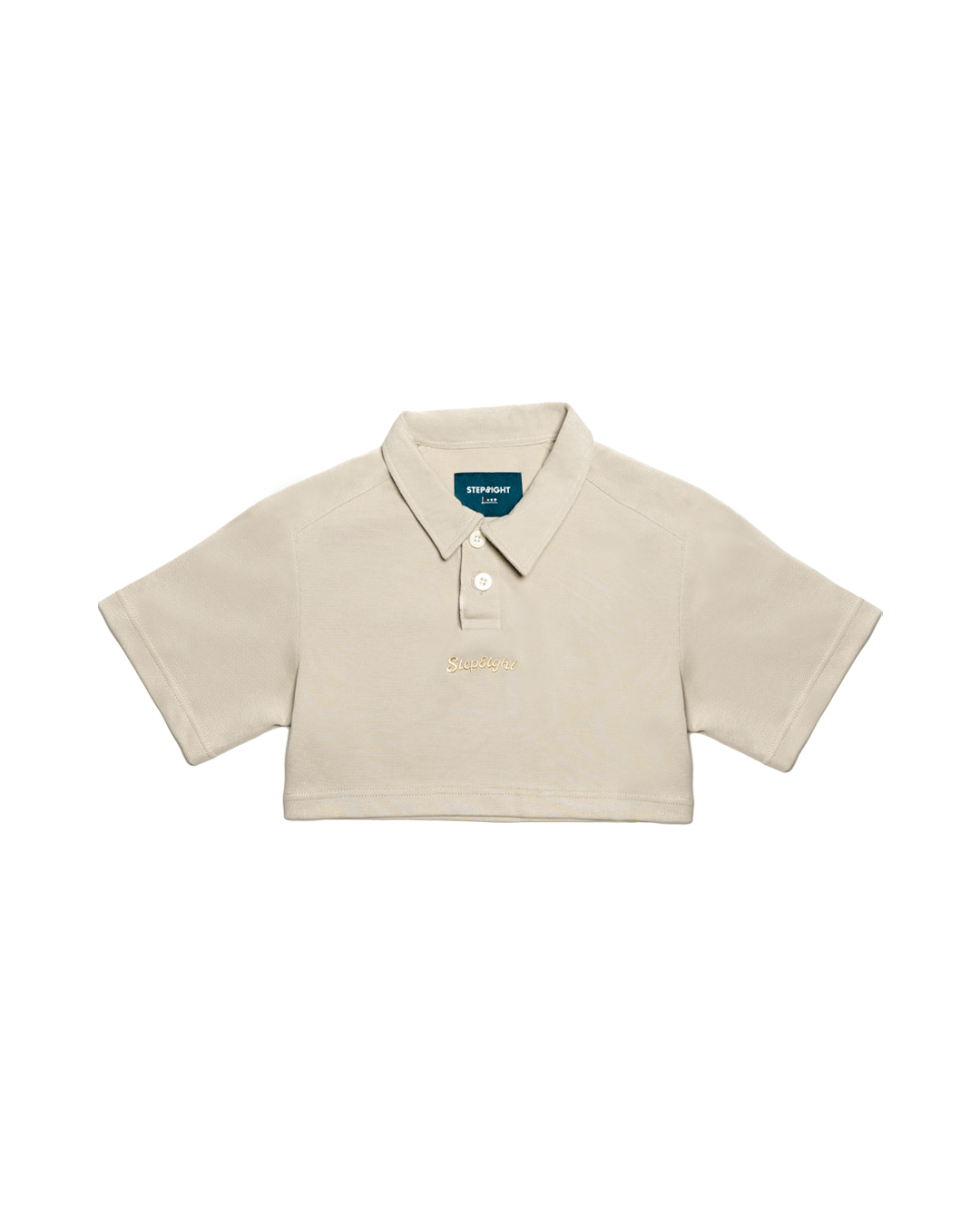 STONE-GRAY CROPPED POLO