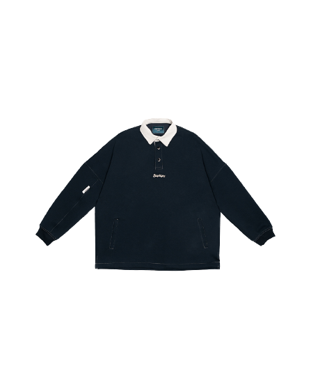 MIDNIGHT-BLUE POLO SWEATER