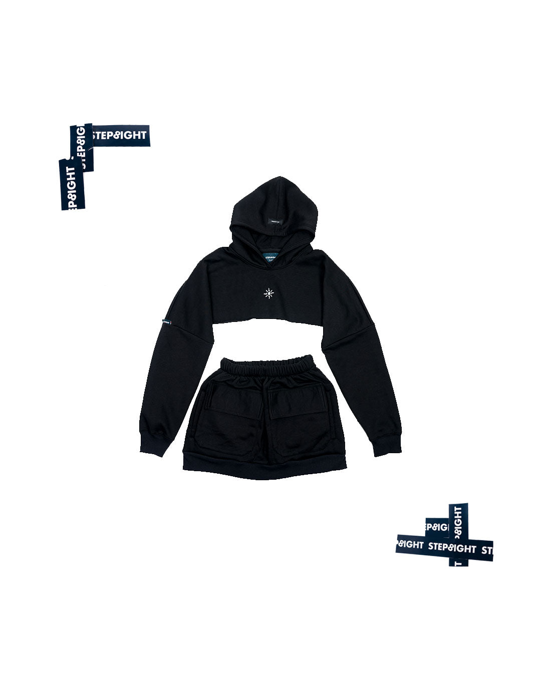 CROPPED HOODIE SKIRT SET