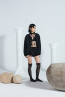 STYX BLACK MOIRE MINI SKIRT