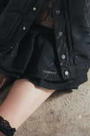 STYX BLACK MOIRE MINI SKIRT