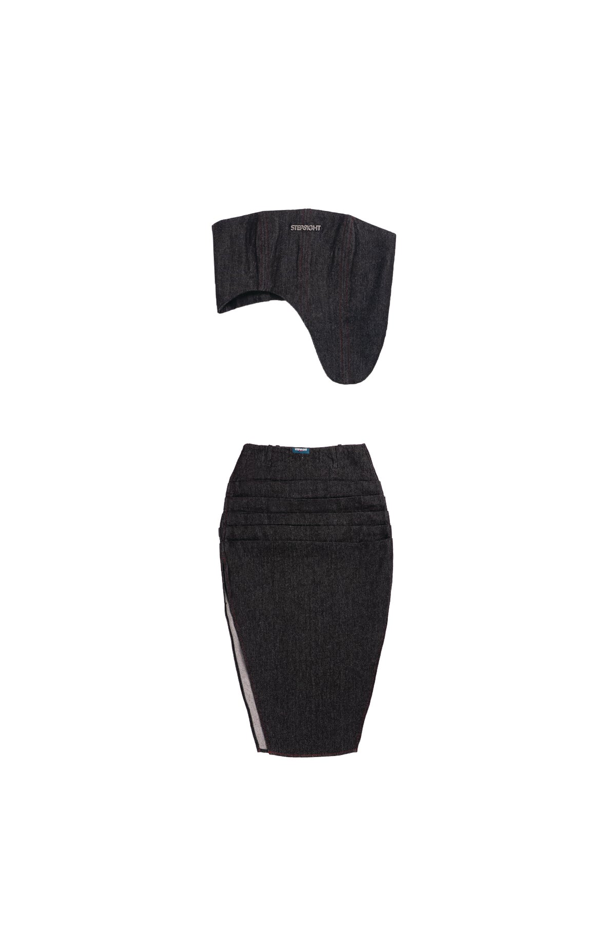 BLACK AMOUR DENIM CORSET | SKIRT
