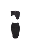 BLACK AMOUR DENIM CORSET | SKIRT