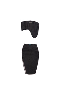 BLACK AMOUR DENIM CORSET | SKIRT