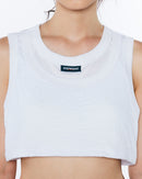 SMOKE WHITE TEXTURED DOUBLE CROPPED