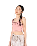 BLACK PINK REVERSIBLE SPRAY CROP TANK