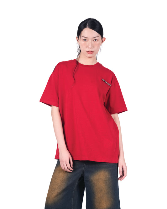 CRIMSON RED COIN TEE
