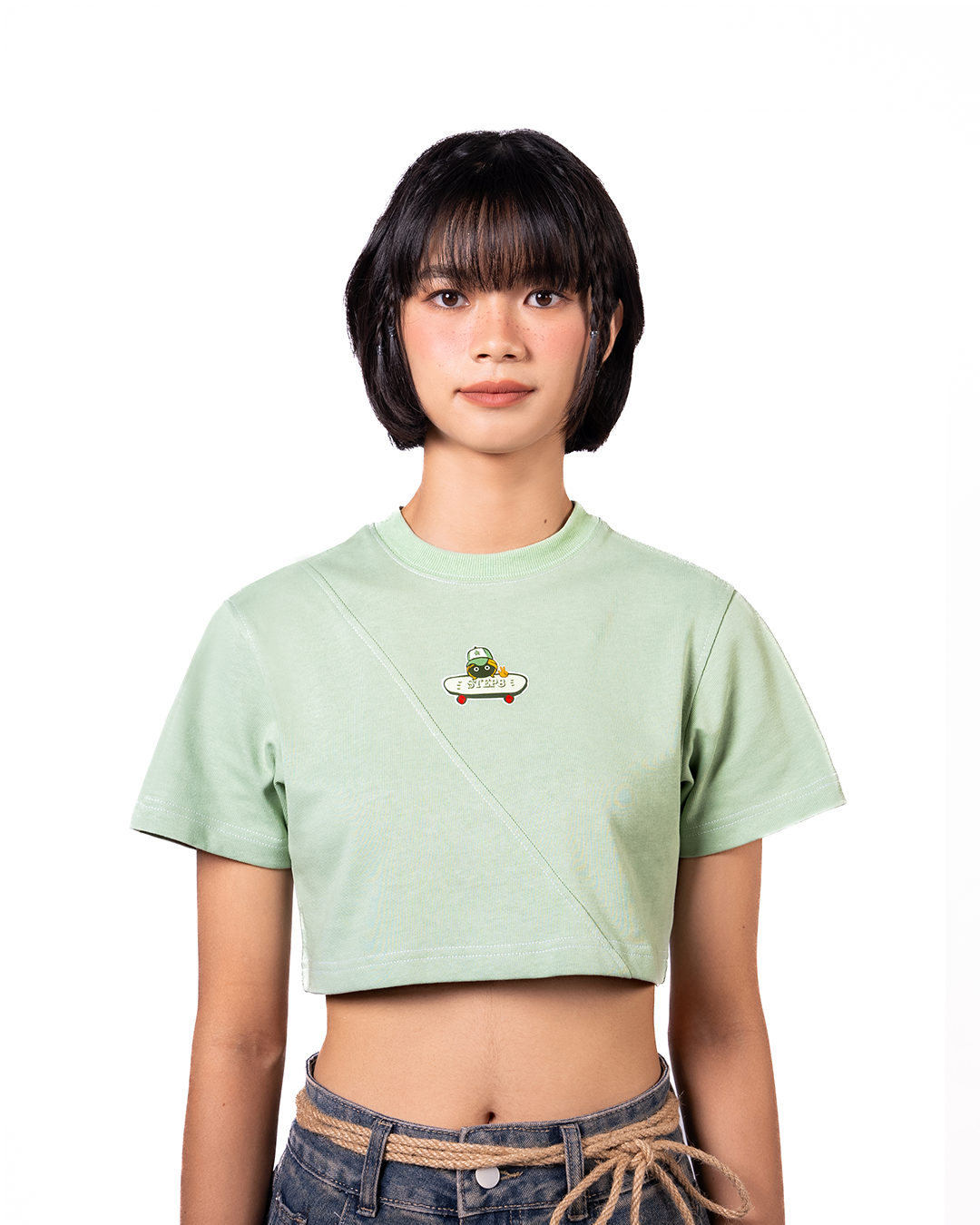 COOL-SAGE CROPPED TEE