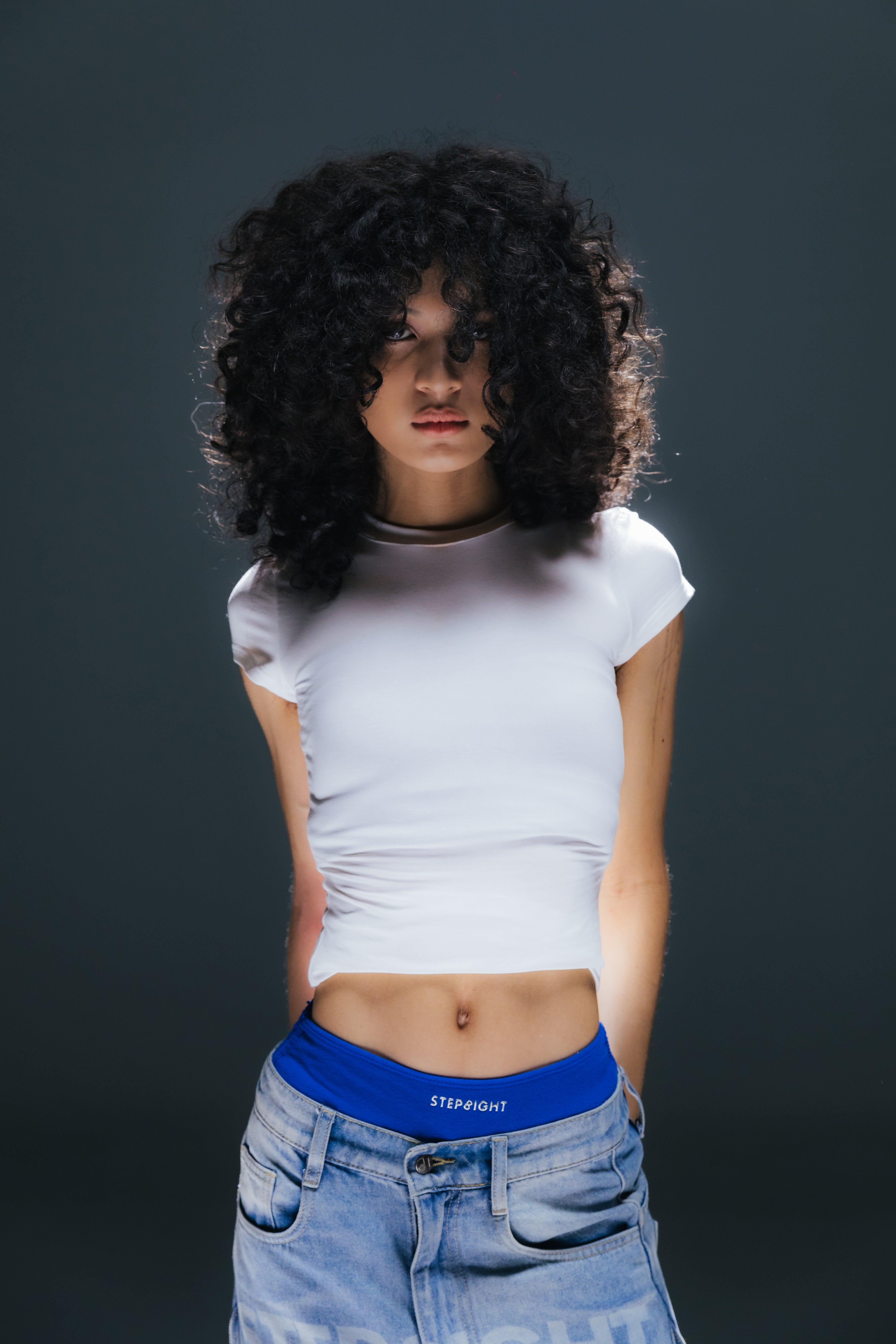 WHITE FITTED MONO TEE