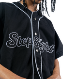 CARBON BLACK DENIM BASEBALL JERSEY