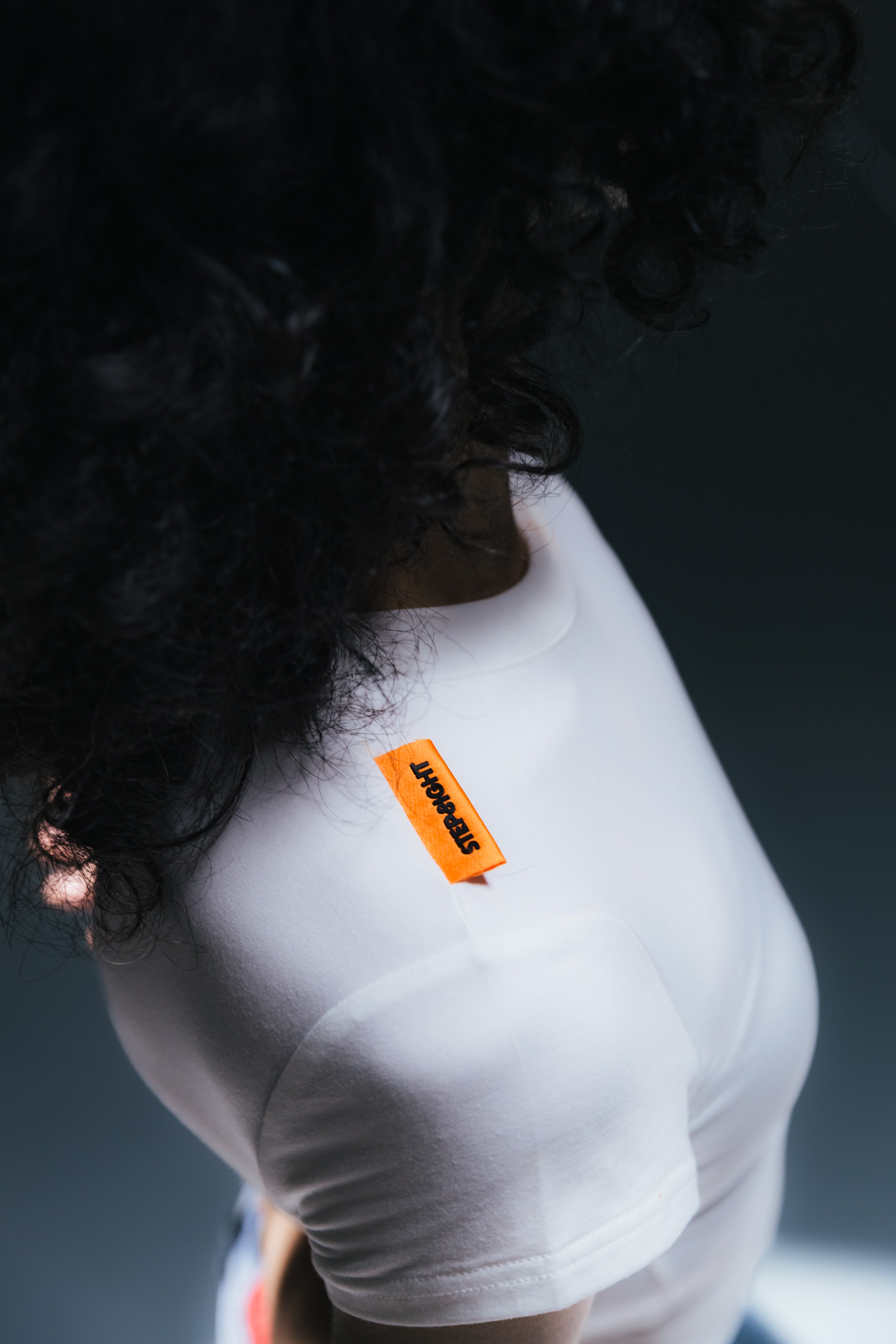 WHITE FITTED MONO TEE
