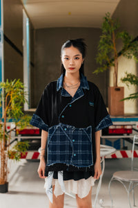 PEN BLUE WAVY PLAID SHIRT
