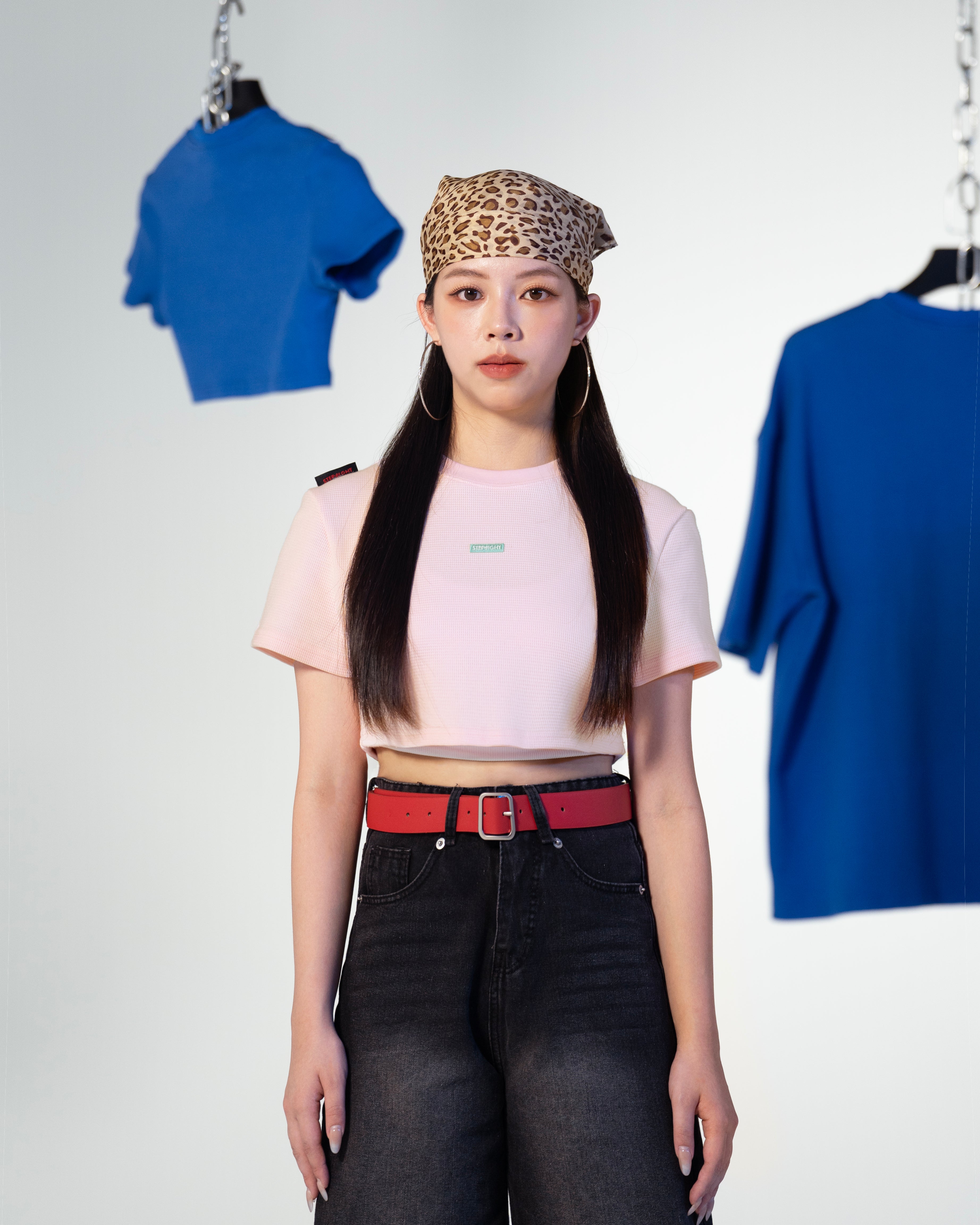 TR8MARK PINK-TURQUOISE WAFFLE CROP