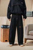 MUD BROWN DENIM BAGGY PANTS