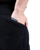 PITCH BLACK DENIM PANELLED LONG PANTS