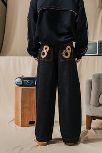 MUD BROWN DENIM BAGGY PANTS