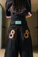 MUD BROWN DENIM BAGGY PANTS