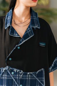 PEN BLUE WAVY PLAID SHIRT