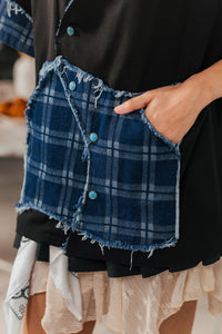 PEN BLUE WAVY PLAID SHIRT