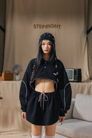 BRICK BLACK CONVERTIBLE SWEATER