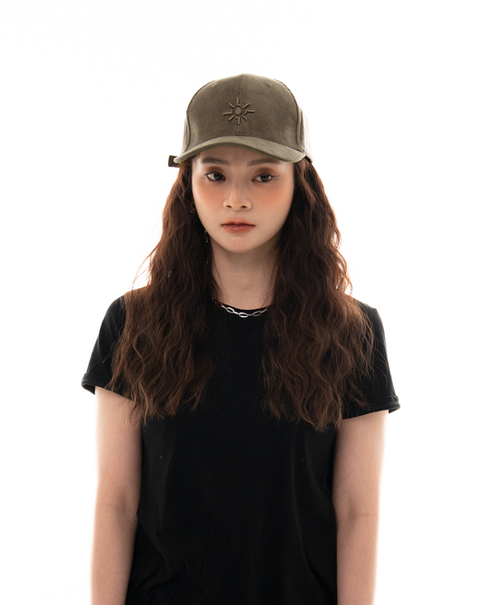 OLIVE GREEN EMBROIDERED LOGO CAP