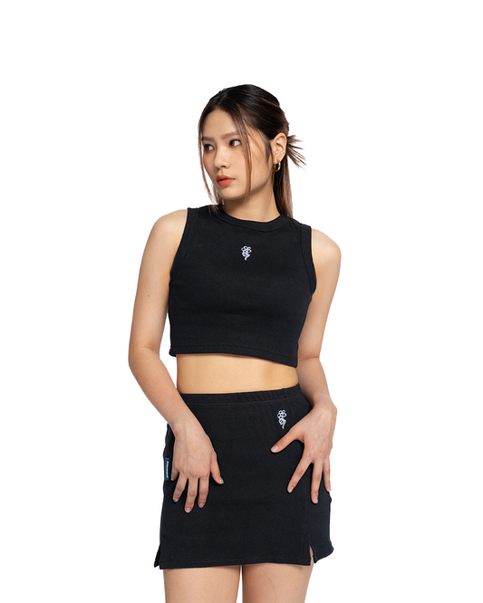 SABLE BLACK CROP TANK