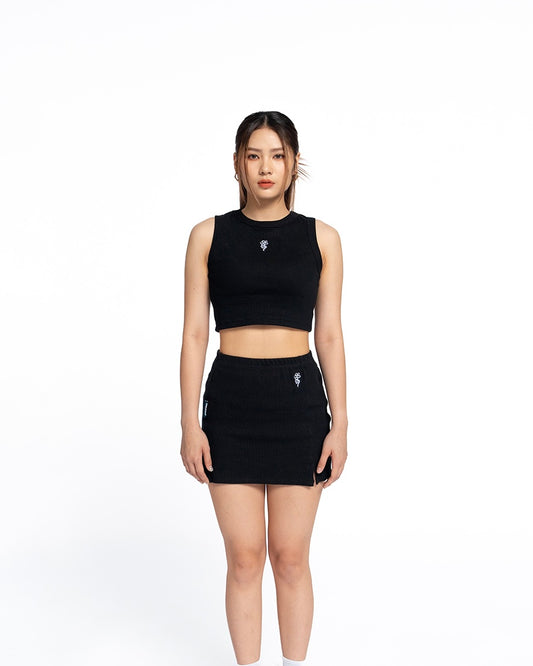 SABLE BLACK CROP TANK