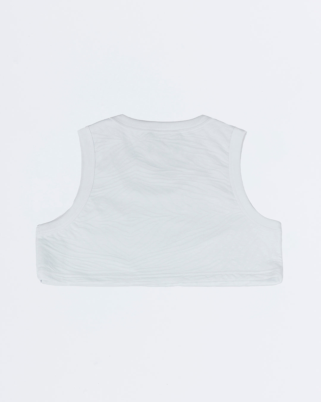SMOKE WHITE TEXTURED DOUBLE CROPPED